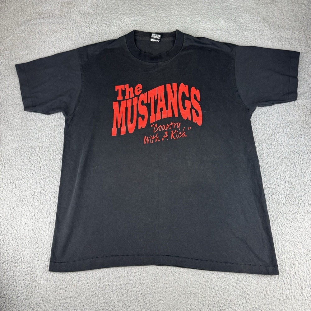 The Mustangs Country Music Single Stitch T Shirt Mens Xl‎ Black Screen Stars